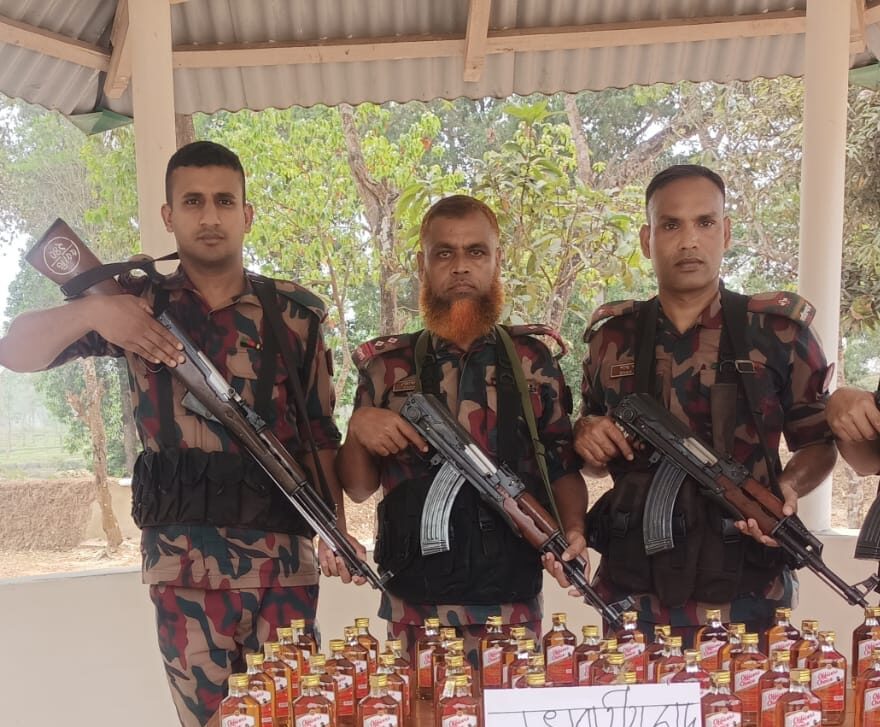 চুনারুঘাটে গুইবিল সীমান্তে বিদেশি মদ আটক