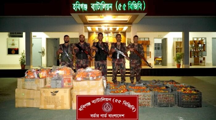 মাধবপুরে ভারতীয় কিসমিস ও ঝিলেট ব্লেড আটক